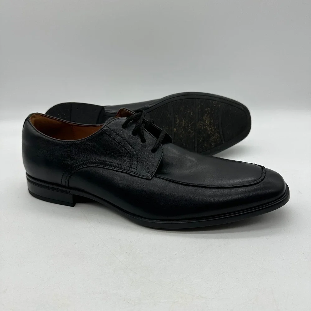 Florsheim 15205-001 Mens 11.5 Black Leather Zaffiro Moc Toe Oxford Dress Shoes